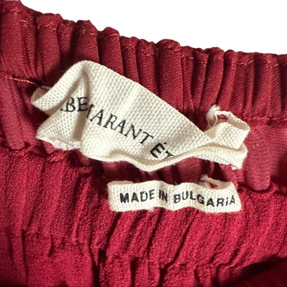 Isabel Marant Etoile Berry Red Drawstring Mini Skirt Size S - Picture 7 of 10